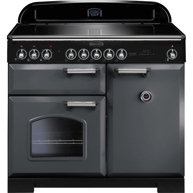 Rangemaster CDL100EISL/C Classic Deluxe 100cm Electric Range Cooker - Slate / Chrome - CDL100EISL/C_SL - 1