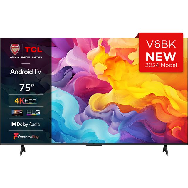 TCL 75V6BK 75" Smart 4K Ultra HD TV - Black - 75V6BK - 1