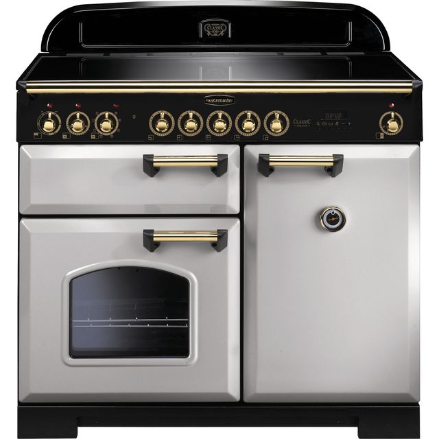 Rangemaster CDL100EIRP/B Classic Deluxe 100cm Electric Range Cooker - Royal Pearl / Brass - CDL100EIRP/B_RPB - 1