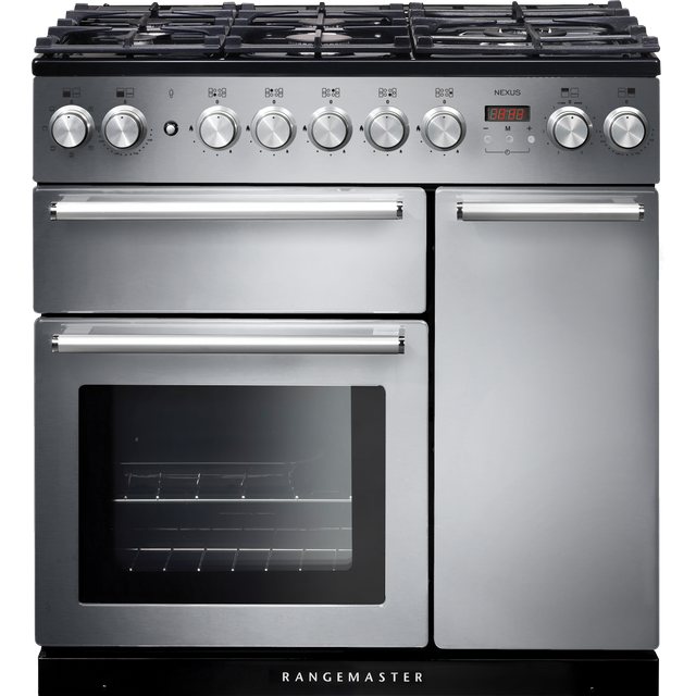 Rangemaster NEX90DFFSS/C Nexus 90cm Dual Fuel Range Cooker - Stainless Steel - NEX90DFFSS/C_SS - 1