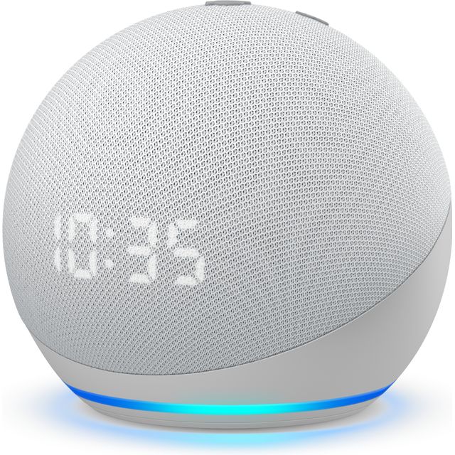 Amazon Echo Dot (4th Gen) with Clock Smart Speaker with Amazon Alexa - White 