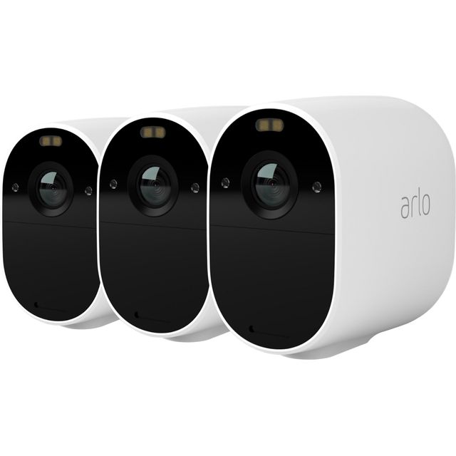Arlo Essential Full HD 1080p Smart Home Security Camera with 3 Cam Kit - White