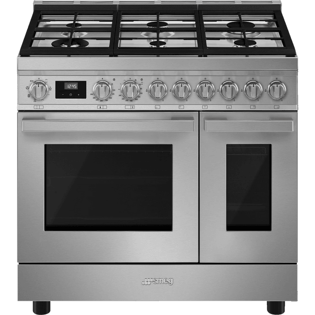 Smeg Portofino CPF92GMX 90cm Dual Fuel Range Cooker - Stainless Steel - A/A Rated