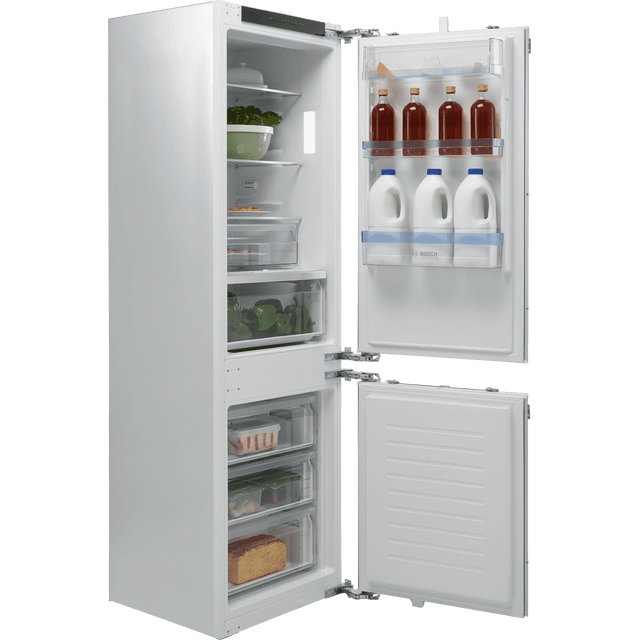 Bosch Series 4 KIN86VFE0G 177cm High 60/40 Integrated Frost Free Fridge Freezer with Fixed Door Fixing Kit - White - E Rated