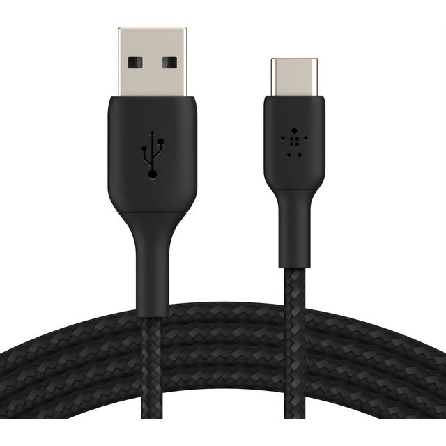 Belkin BoostCharge Braided USB-C to USB-A Cable 1m Male To Male for Apple AirPods Pro 2nd gen, iPad Air 4, iPad mini 6th Gen, iPad (10.9