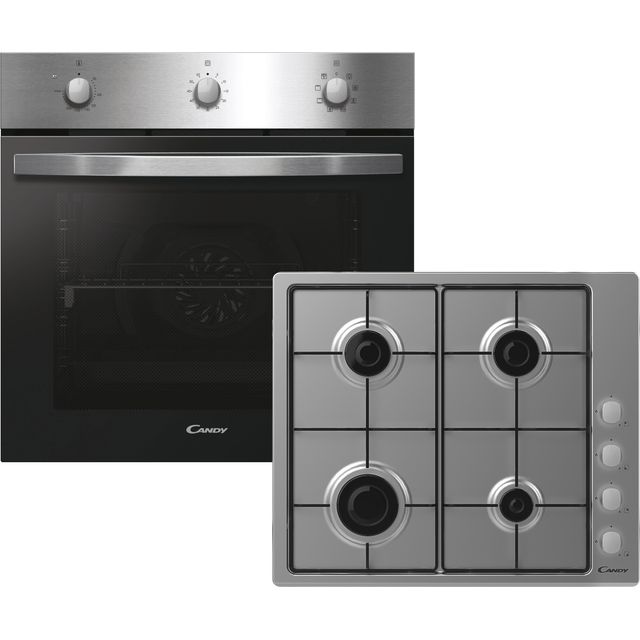 Candy PCI27XCHW6LX Built In Single Oven & Gas Hob - Stainless Steel - PCI27XCHW6LX_SS - 1