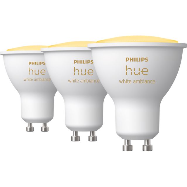 Philips Hue White Ambiance GU10 Smart Bulb - 3 Pack 