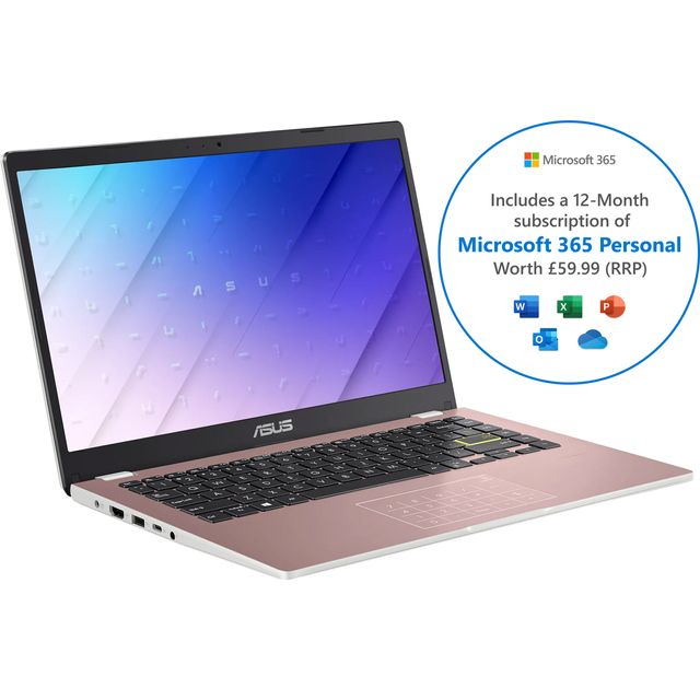 Asus E410MA 14" Laptop Intel® Celeron® 64 eMMC includes Microsoft 365 Personal 12-month subscription - Pink