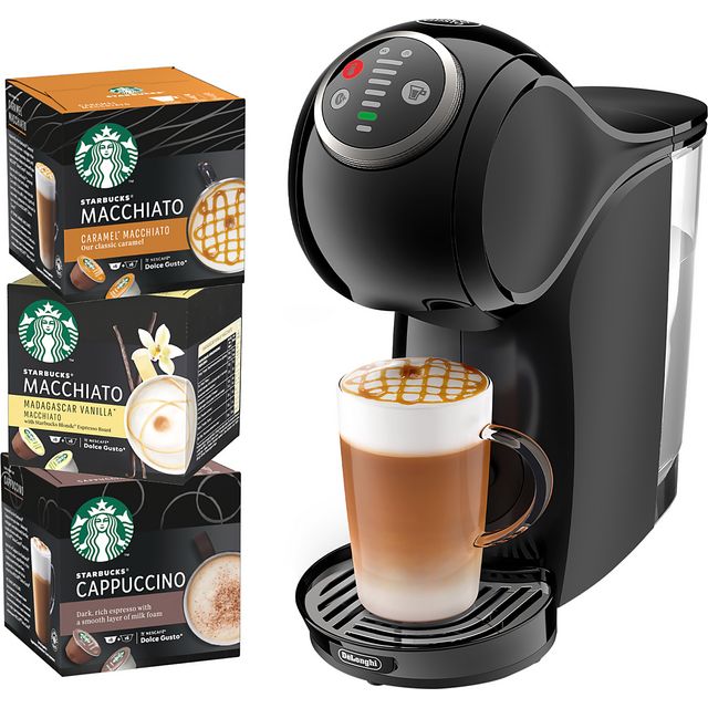 Dolce Gusto by De'Longhi Genio S Plus EDG315.B SBX Pod Coffee Machine Starbucks Bundle - Black