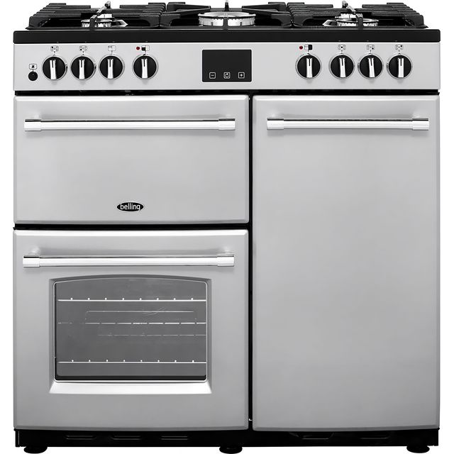 Belling Farmhouse90DFT Farmhouse 90DF 90cm Dual Fuel Range Cooker - Silver - Farmhouse90DFT_SI - 1