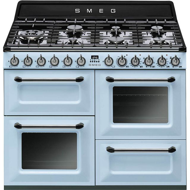 Smeg Victoria TR4110AZ 110cm Dual Fuel Range Cooker - Pastel Blue - A/A Rated