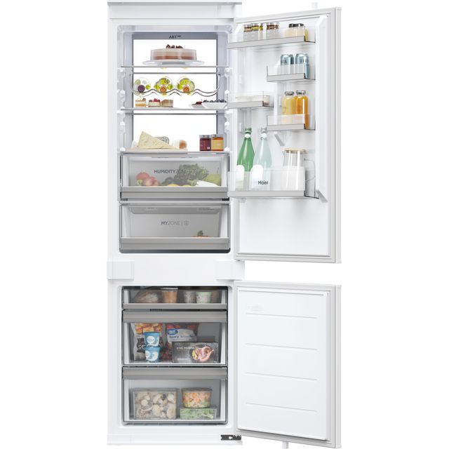 Haier HBW7518CTK 177cm High 70/30 Integrated No Frost Fridge Freezer with Sliding Door Fixing Kit - White - C Rated