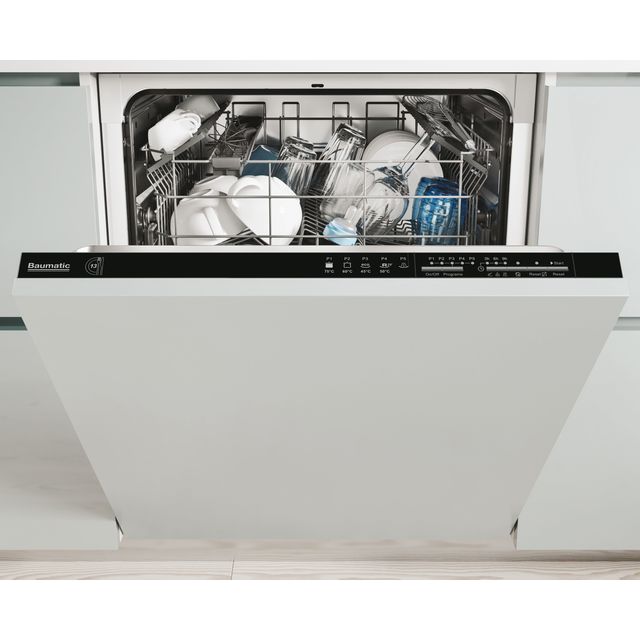 Baumatic BI3F53L0B Fully Integrated Standard Dishwasher - Black - BI3F53L0B_BK - 1
