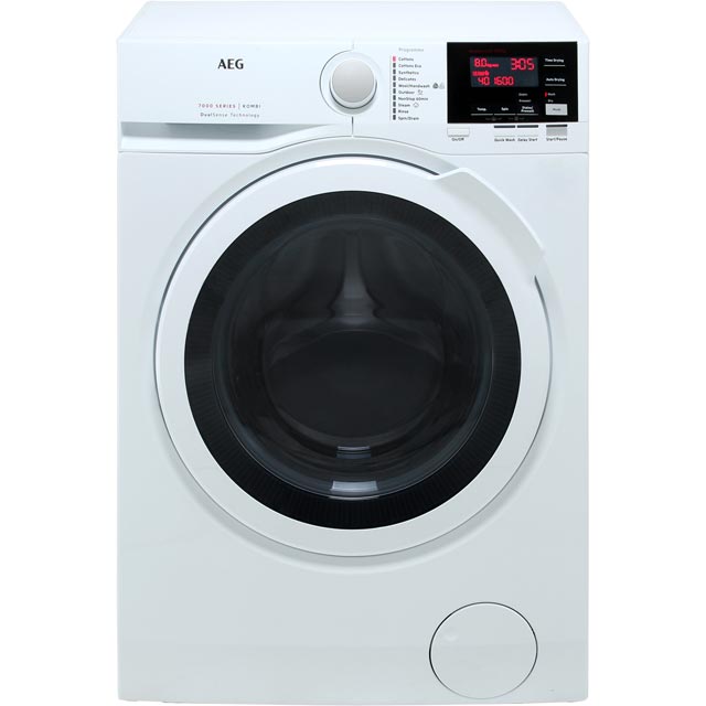 AEG DualSense Technology Free Standing Washer Dryer in White