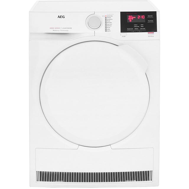 AEG ProSense Technology T6DBG820N Free Standing Condenser Tumble Dryer in White