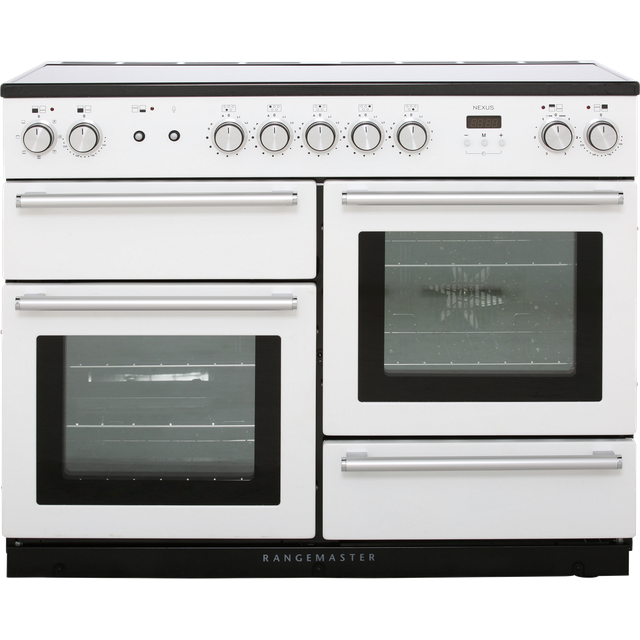 Rangemaster NEX110EIWH/C Nexus 110cm Electric Range Cooker - White / Chrome - NEX110EIWH/C_WH - 1