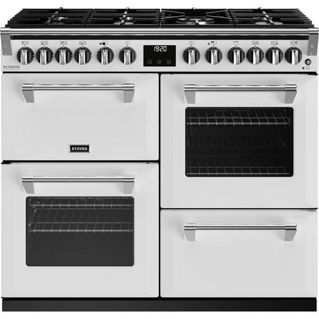 Stoves Richmond Deluxe ST DX RICH D1000DF IWH Dual Fuel Range Cooker - Ice White - A Rated