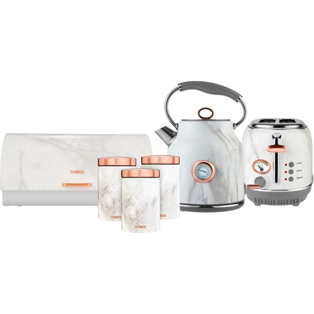 Tower AOBUNDLE017 Kettle And Toaster Set - Marble 