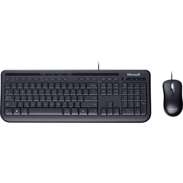 Microsoft Wired USB Keyboard with Optical Mouse - Black