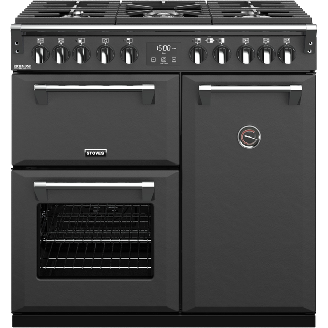 Stoves Colour Boutique Collection Richmond Deluxe S900DF CB 90cm Dual Fuel Range Cooker - Anthracite - A/A/A Rated