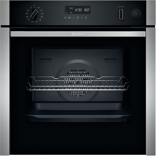 NEFF N50 Slide&Hide® B5AVM7HH0B Wifi Connected Built In Electric Single Oven with added Steam Function - Stainless Steel - A Rated