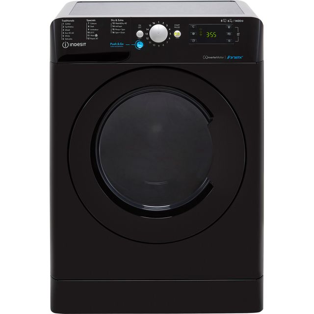 Indesit BDE861483XKUKN 8Kg / 6Kg Washer Dryer with 1400 rpm - Black - D Rated