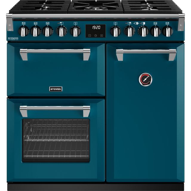 Stoves Richmond Deluxe ST DX RICH D900DF KTE_ Dual Fuel Range Cooker - Kingfisher Teal - A Rated