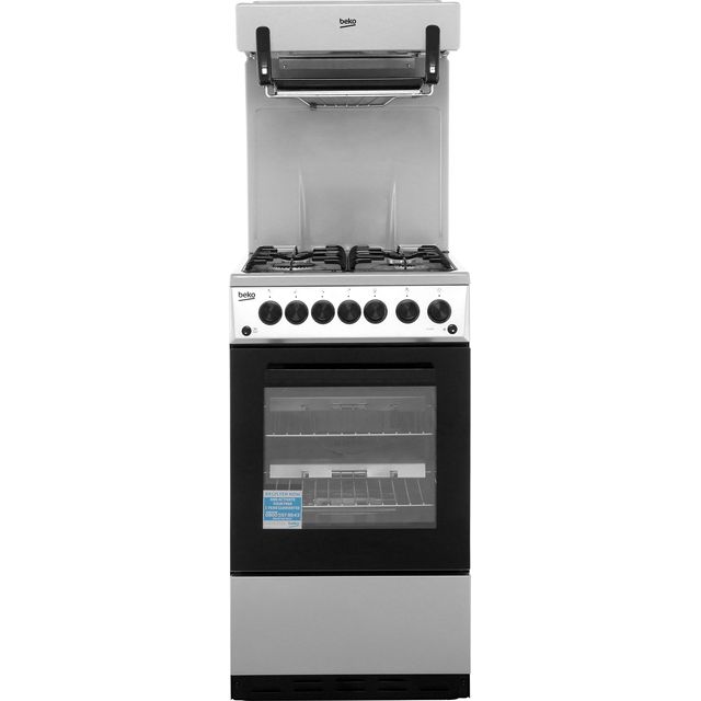 Beko KA52NES 50cm Gas Cooker with Full Width Gas Grill - Silver - A Rated