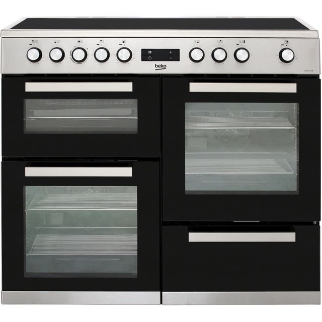 Beko KDVC100X 100cm Electric Range Cooker with Ceramic Hob - Stainless Steel - A/A Rated 