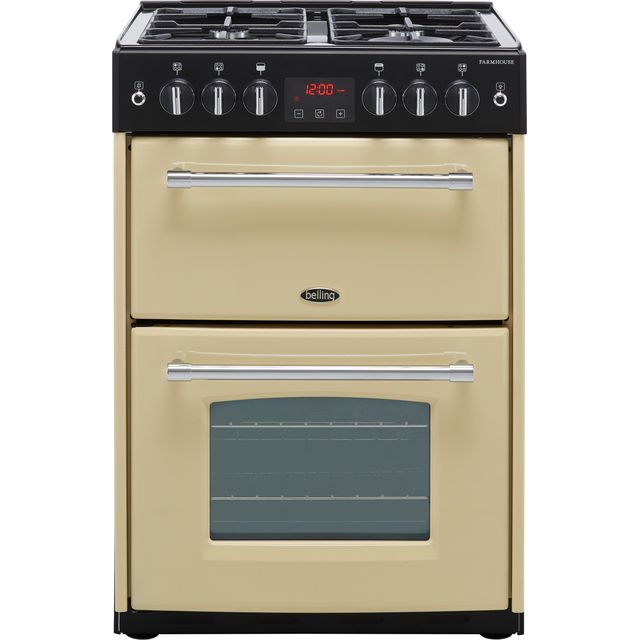 Belling Farmhouse60G 60cm Gas Cooker with Full Width Electric Grill - Cream - A+/A Rated