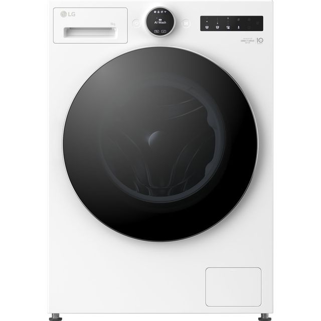 LG VX90 Series AI Direct Drive F4X9009TWC 9kg WiFi Connected Washing Machine with 1400 rpm - White - A Rated