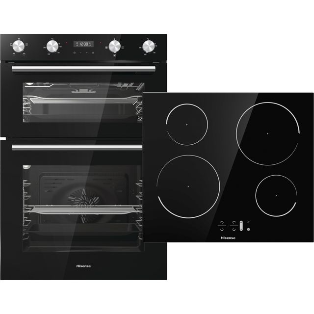 Hisense BI6095IGUK Built In Electric Electric Double Oven and Induction Hob Pack - Black - A/A Rated