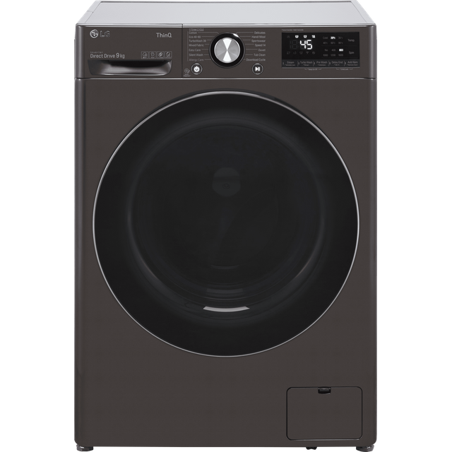LG V10 F6V1009BTSE 9Kg Washing Machine with 1600 rpm - Steel Black - A Rated