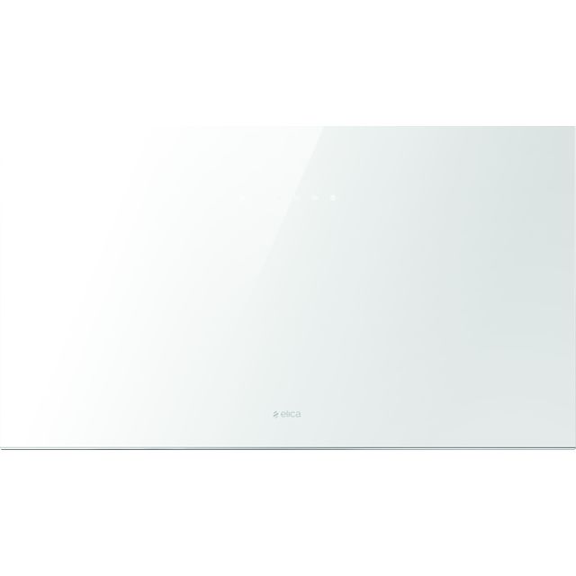 Elica PLAT-WH-80 80 cm Chimney Cooker Hood - White Glass - For Ducted/Recirculating Ventilation