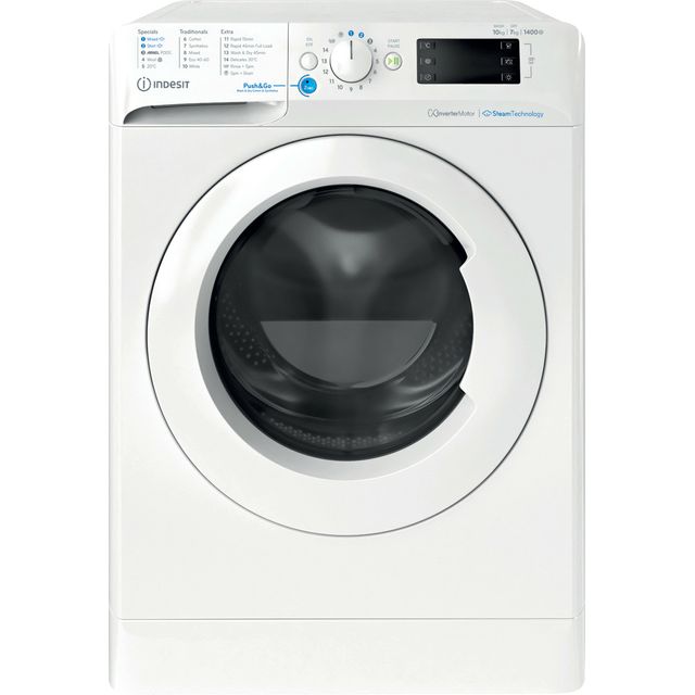 Indesit Push&Go BDE107436WVUK 10Kg / 7Kg Washer Dryer with 1400 rpm - White - D Rated [Wash&Dry], A Rated [Wash Only]