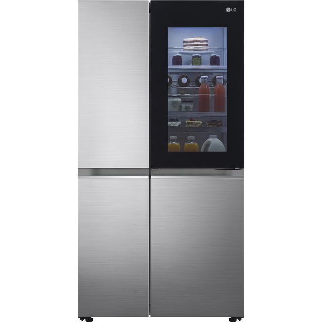 LG InstaView™ ThinQ™ GSQV90PZAE American Fridge Freezer - Metallic Silver - GSQV90PZAE_SI - 1