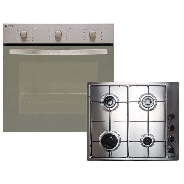 Candy COGHP60X/E Built In Electric Single Oven and Gas Hob Pack - Stainless Steel - A Rated
