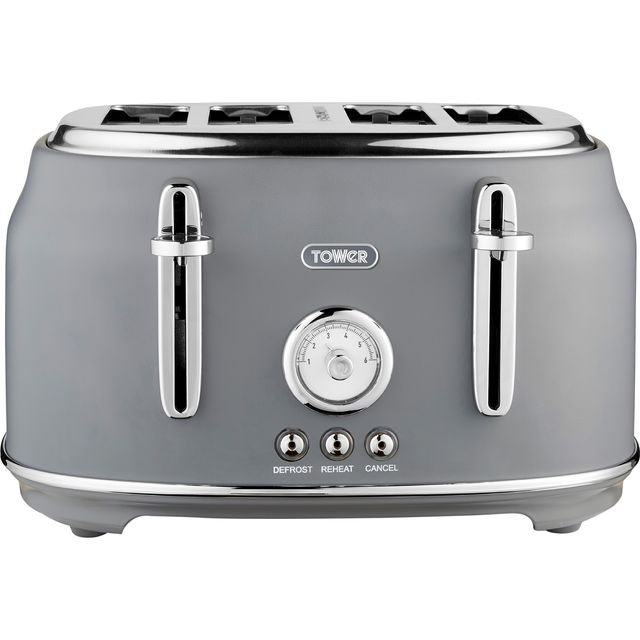Tower T20065GRY 4 Slice Toaster - Grey