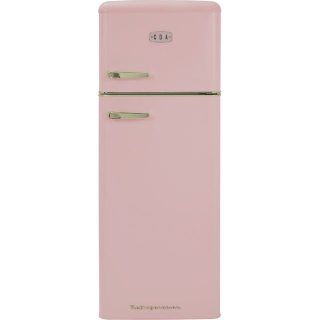 CDA Betty Tea Rose 144cm High 90/10 Small Fridge Freezer - Tea Rose - D Rated