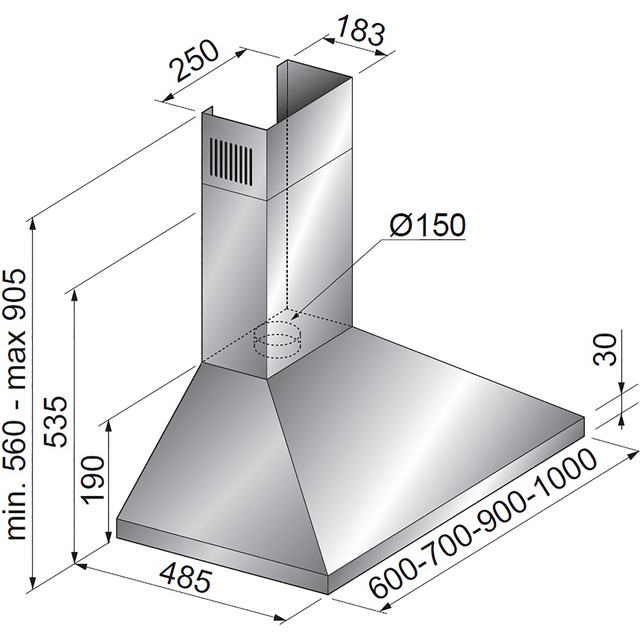 belling 90cm extractor hood