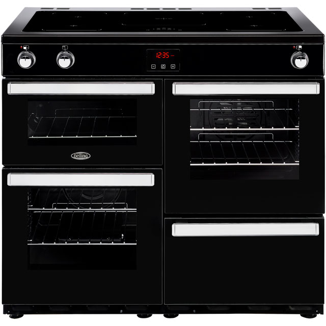 Belling 100cm Electric Range Cooker with Induction Hob - Black - A/A Rated