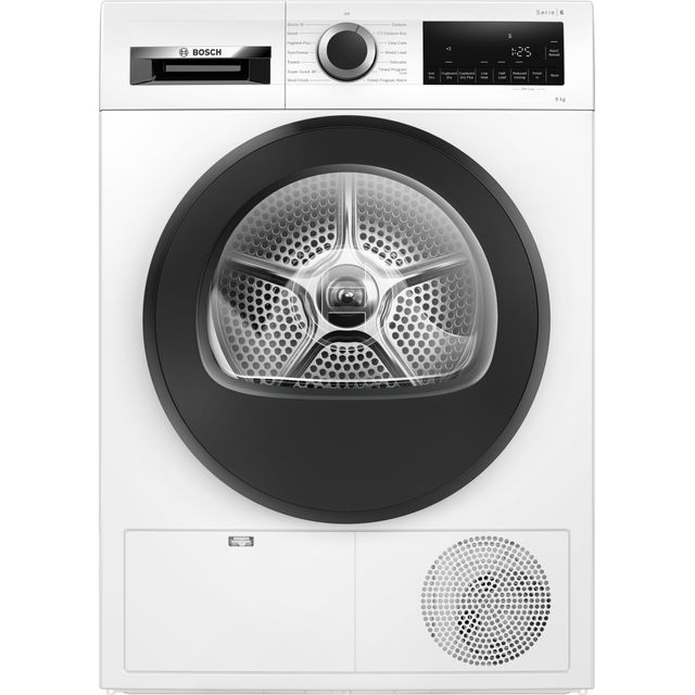 Bosch Serie 6 WPG23108GB Condenser Tumble Dryer - White - WPG23108GB_WH - 1