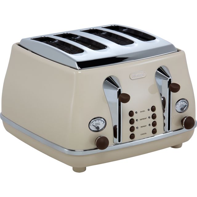 De'Longhi Icona Vintage CTOV4003.BG 4 Slice Toaster - Beige