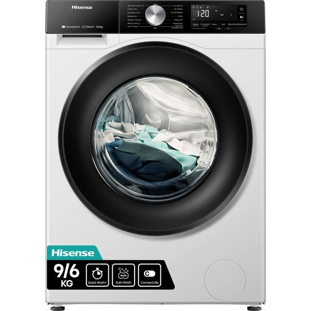 Hisense 3S Series WD3S9043BW3 Wifi Connected 9Kg / 6Kg Washer Dryer with 1400 rpm - White - D Rated [Wash&Dry], A Rated [Wash Only]