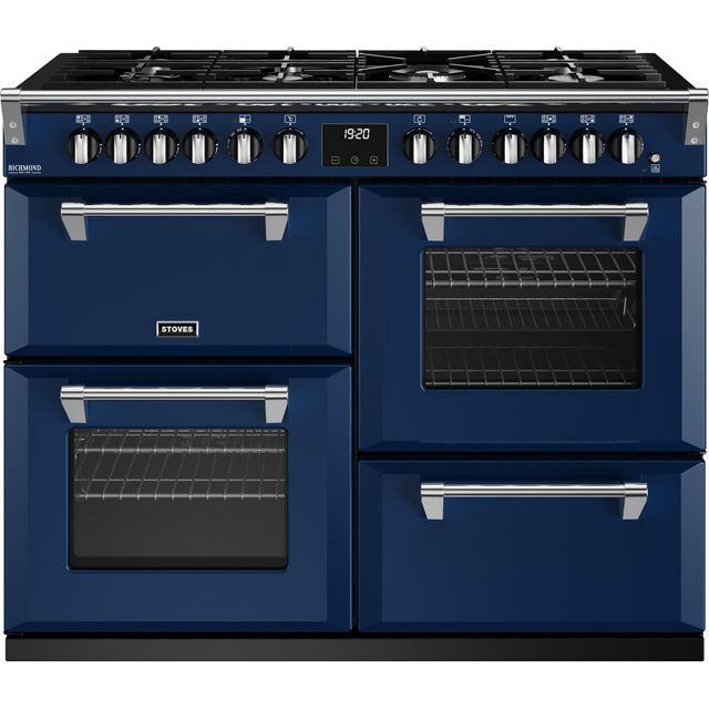 Stoves Richmond Deluxe ST DX RICH D1100DF MBL 110cm Dual Fuel Range Cooker - Midnight Blue - A Rated