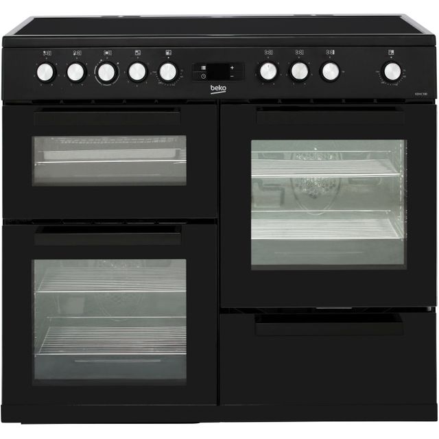 Beko KDVC100K 100cm Electric Range Cooker with Ceramic Hob - Black - A/A Rated 