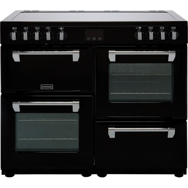 Stoves Belmont 100E 100cm Electric Range Cooker with Ceramic Hob - Black - A/A/A Rated
