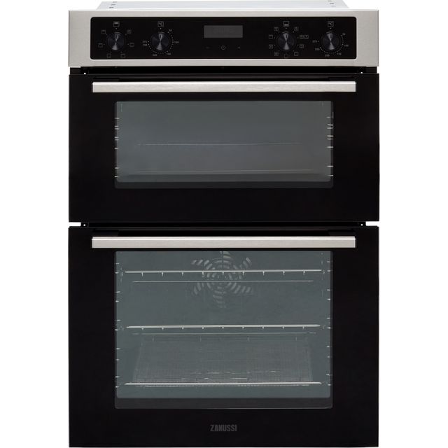 Zanussi ZKCNA4X1 Built In Electric Double Oven - Stainless Steel / Black - A Rated