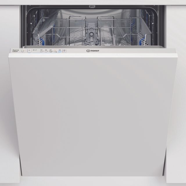 Indesit DIC3B+16UK Fully Integrated Standard Dishwasher - White Control Panel with Fixed Door Fixing Kit - F Rated