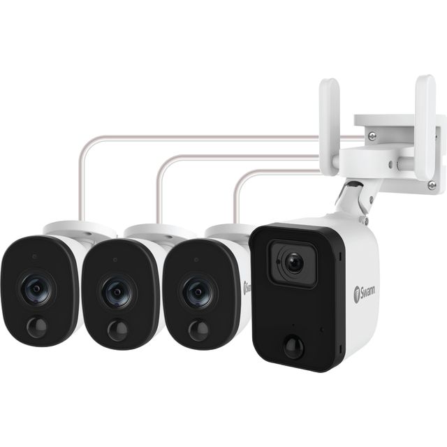 Swann Security Camera 4 Pack Full HD 1080p Smart Home Security Camera - Black / White